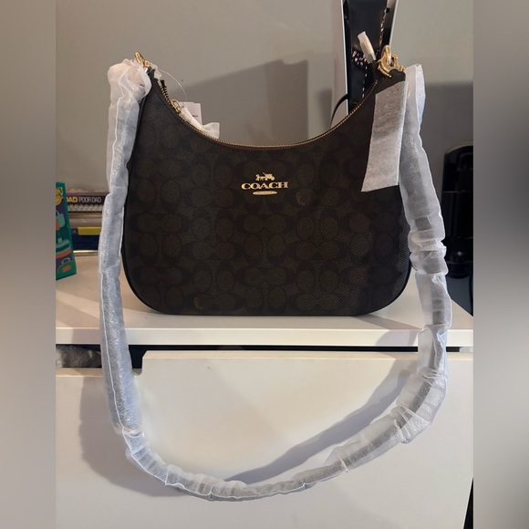 Terri Hobo gold walnut black Coach bag - Picture 1 of 2